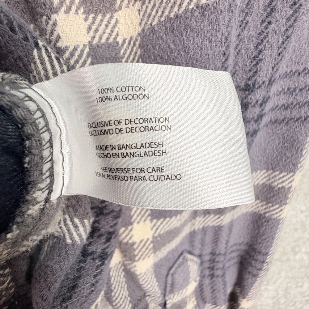 Woolrich Shirt Flannel Plaid 100% Cotton Large Gray Outdoor Heritage - Picture 6 of 7
